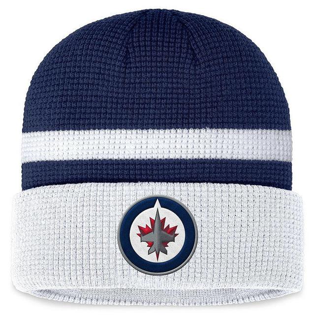 Mens Fanatics Branded Navy/White Winnipeg Jets Fundamental Cuffed Knit Hat, Jts Blue Product Image