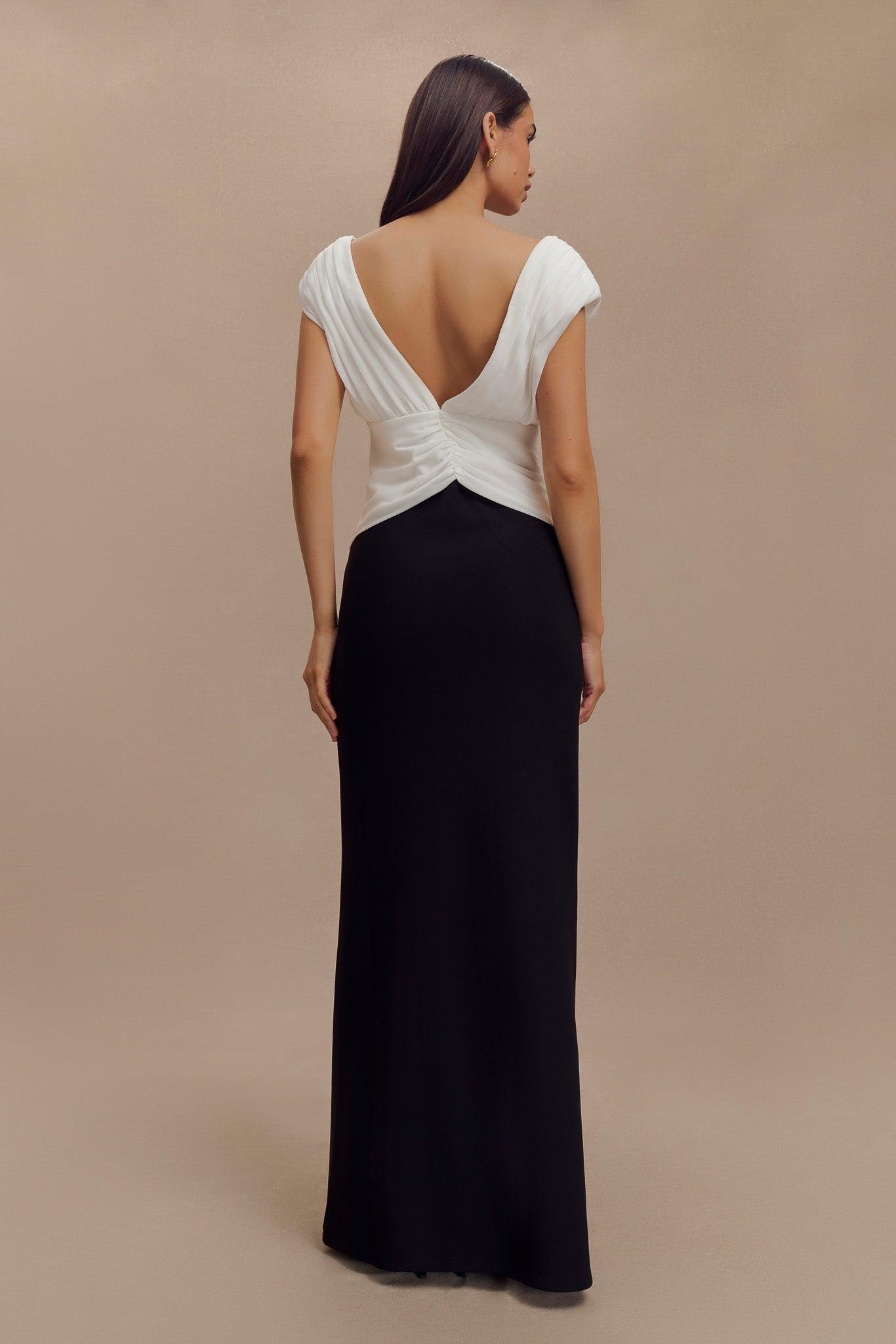 Monique Contrast Maxi Dress - Black Product Image