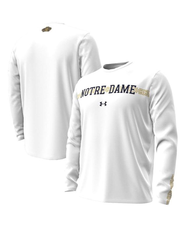 Mens Under Armour White Notre Dame Fighting Irish 2023 Aer Lingus College Football Classic Performance Long Sleeve T-shirt Product Image