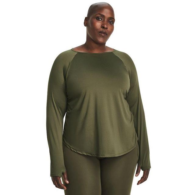 Plus Size Under Armour Motion Longline Long Sleeve Top, Womens Black Product Image