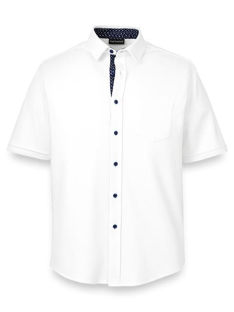 Cotton Button Front Polo - White Product Image