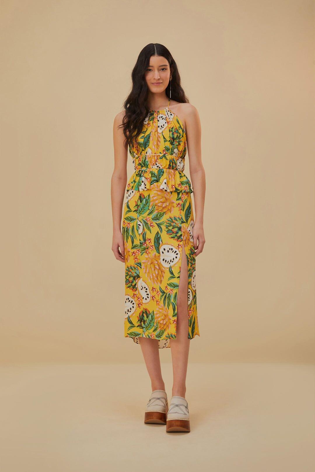 Yellow Biriba Sleeveless Midi Dress, BIRIBA YELLOW / XL Product Image