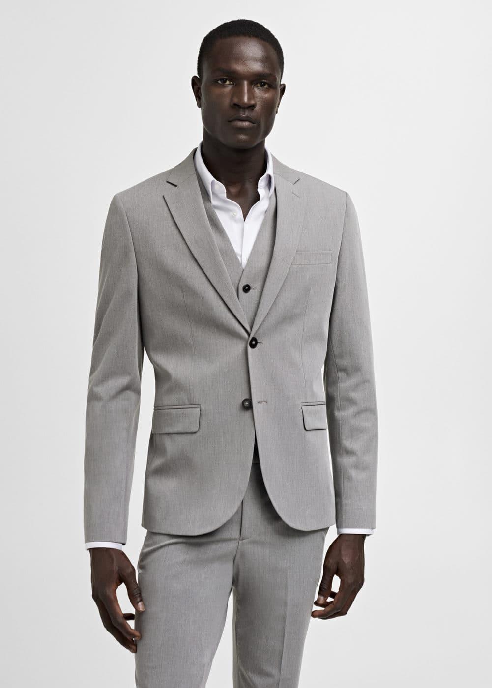 Super slim-fit suit blazer in stretch fabric - Men | MANGO USA Product Image