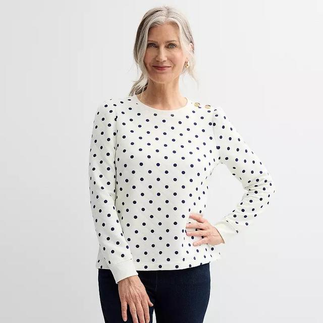 Womens Croft & Barrow Button Shoulder Top Product Image