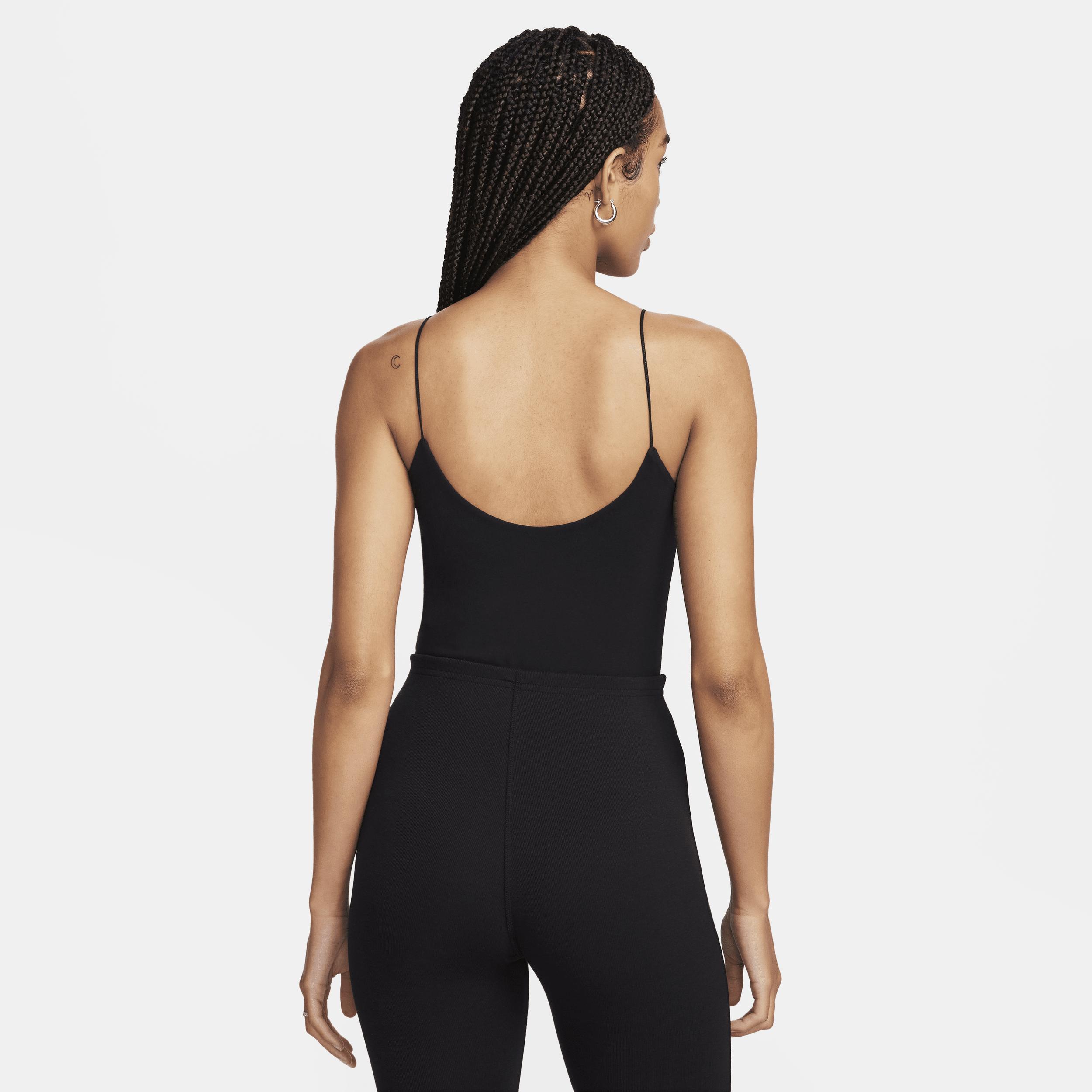 Nike Womens NSW Chill Knit Cami Bodysuit - White/Black Product Image