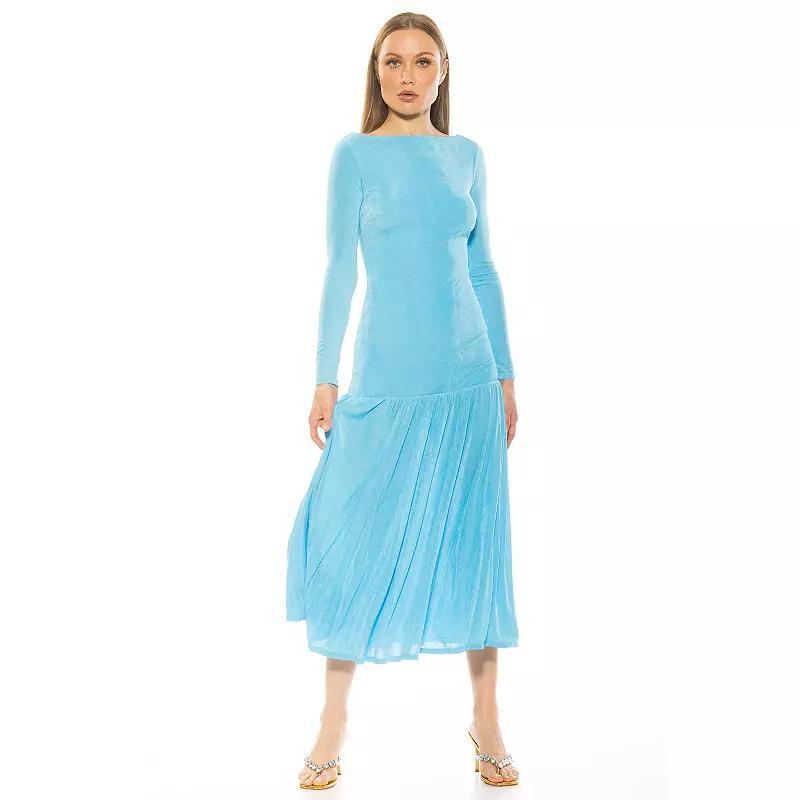 Womens ALEXIA ADMOR Khaite Long Sleeve Drop Waist Shirred Maxi Dress Product Image