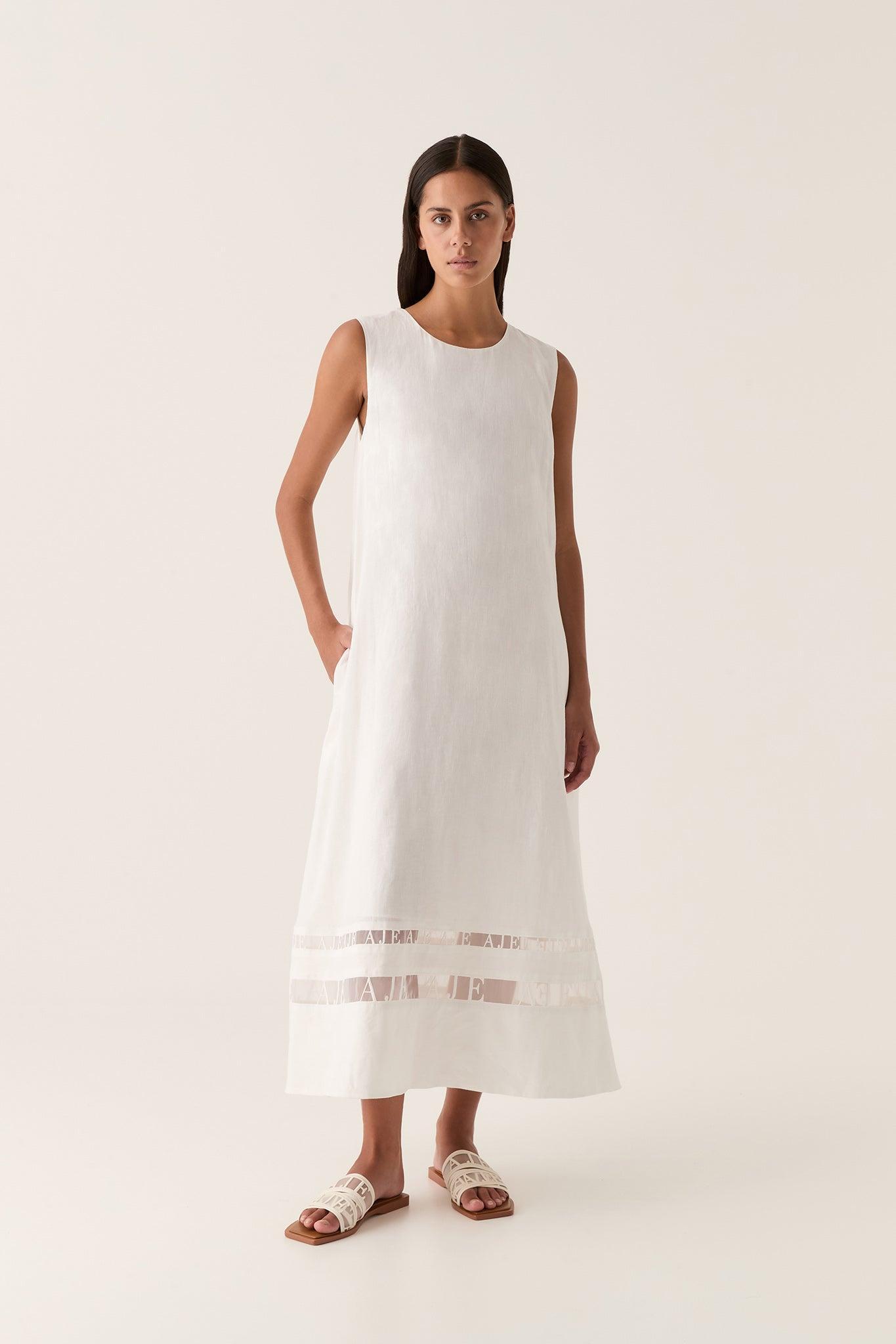 Reframe Logo Trim Midi Dress Product Image