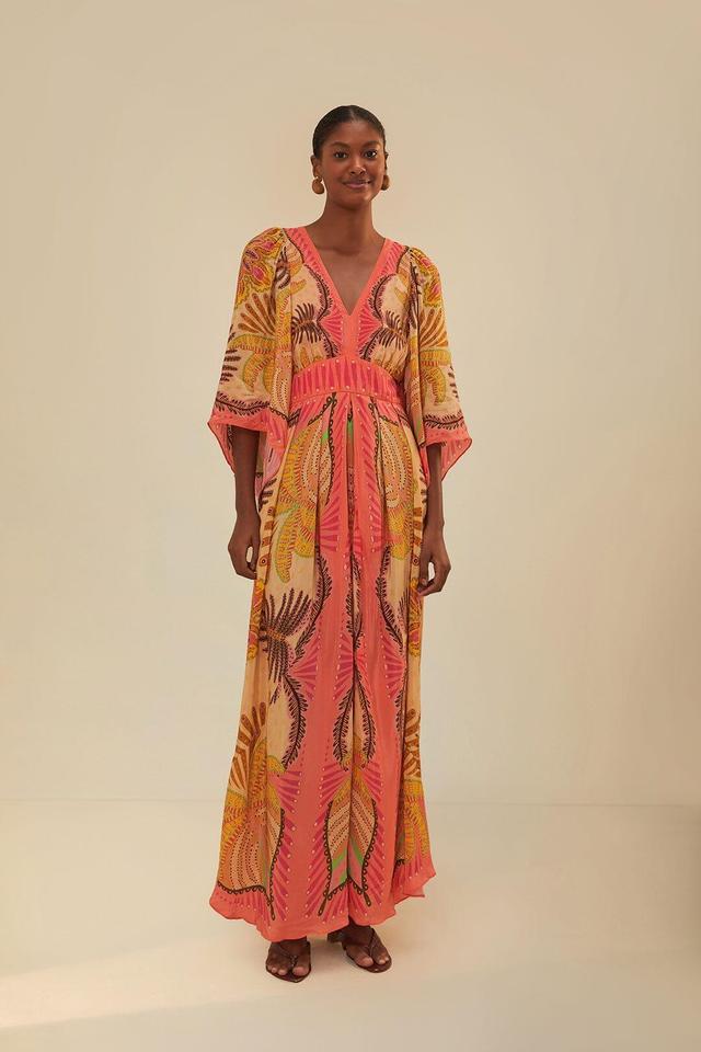 Sand Palms Scarf Maxi Dress, PALM SCARF SAND / L Product Image