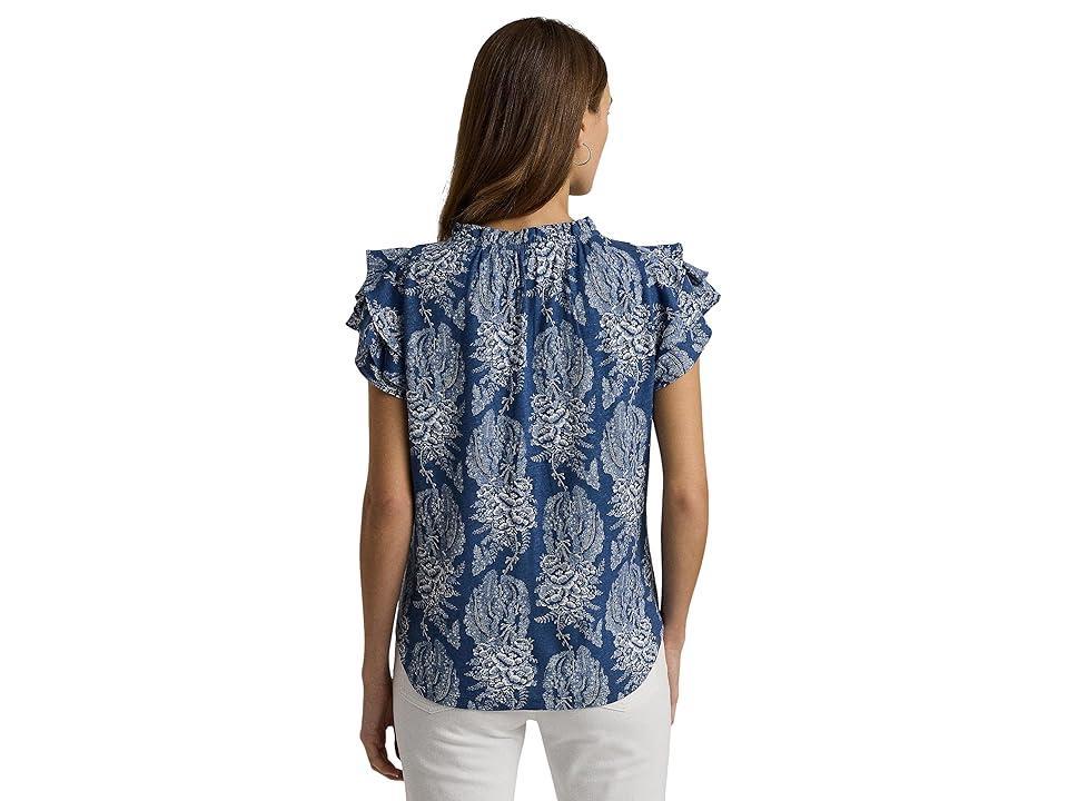 Women's Tie-Neck Flutter-Sleeve Top Product Image