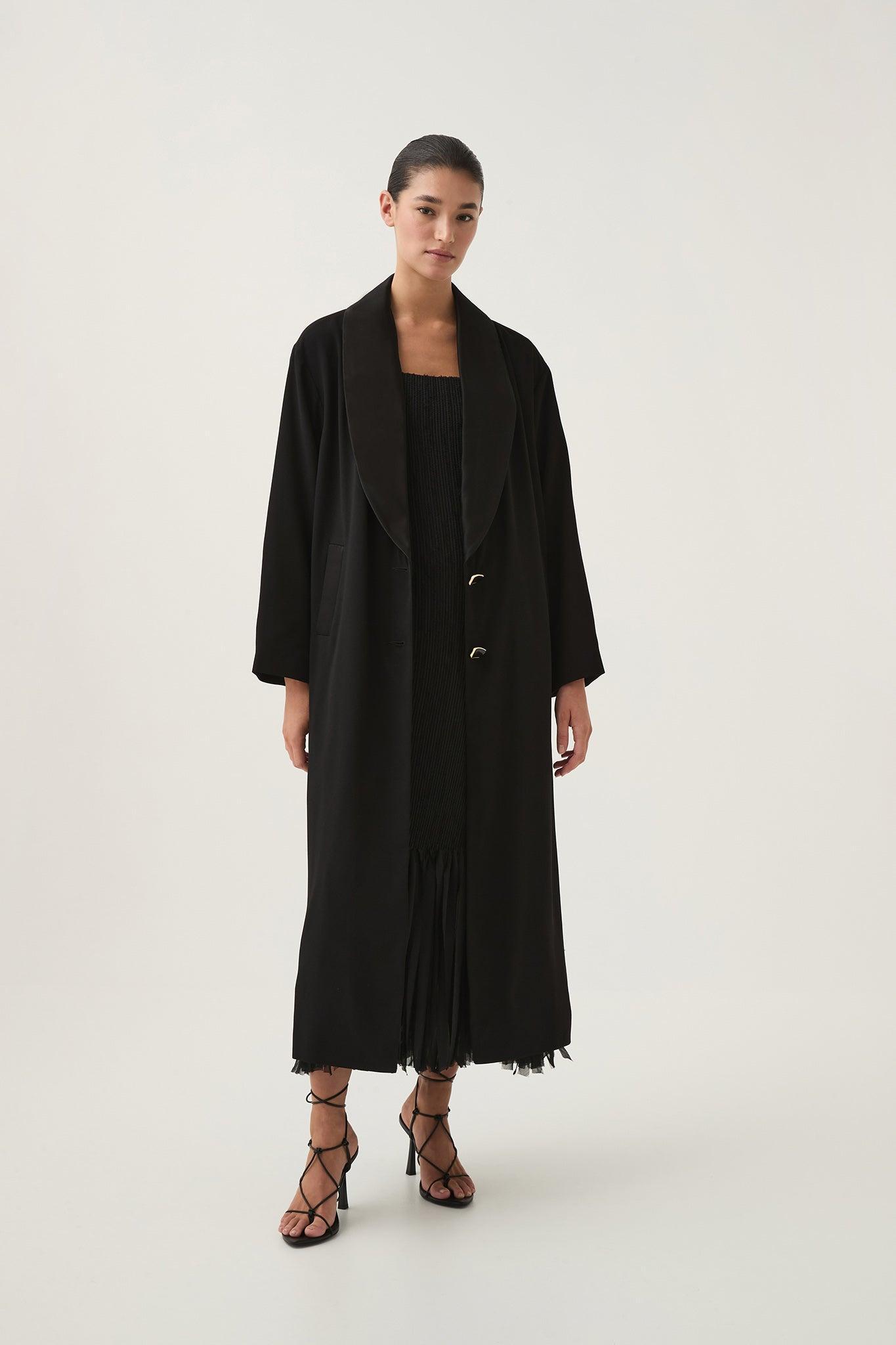 Kara Long Line Crepe Coat Product Image