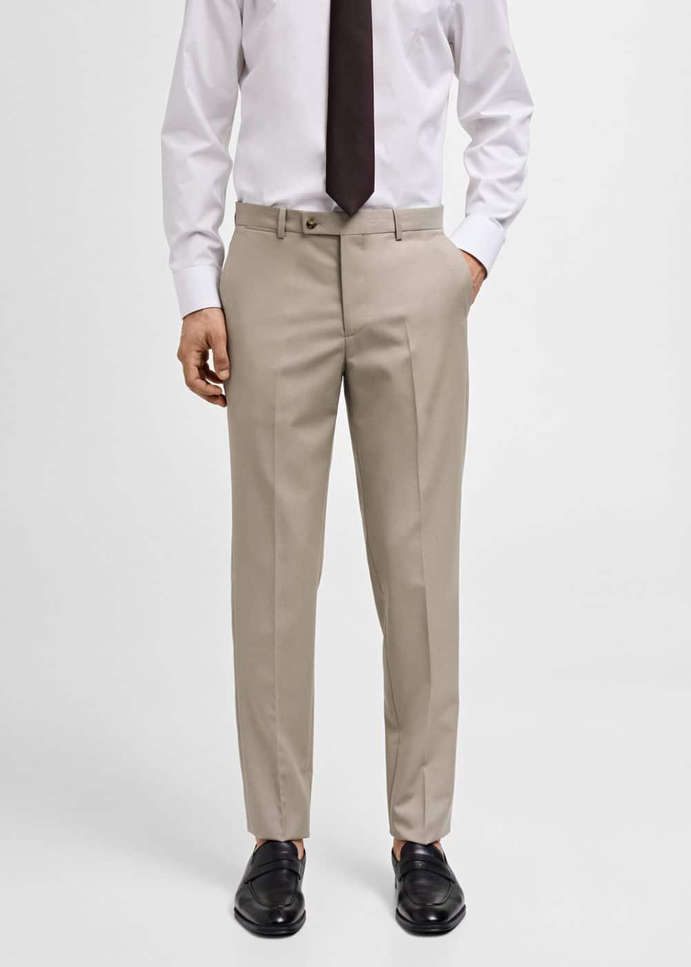 MANGO MAN - 100% virgin wool slim-fit suit pants beigeMen Product Image