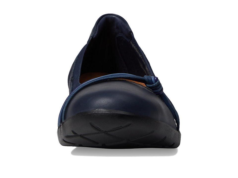 Clarks Meadow Rae (Navy Leather) Women's Flat Shoes Product Image