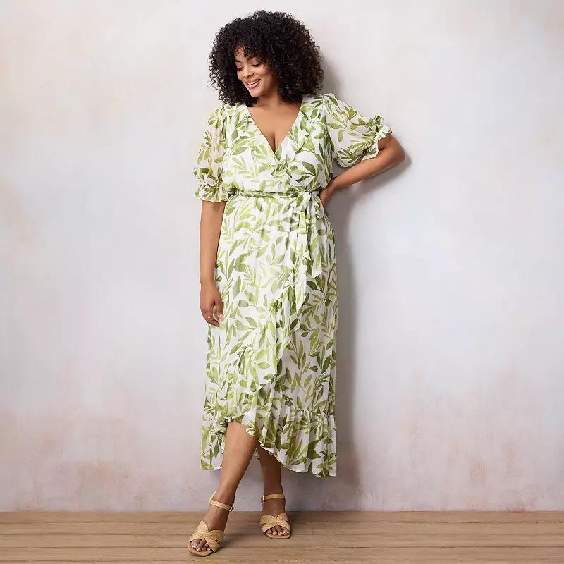 Plus Size LC Lauren Conrad Ruffled Wrap Maxi Dress, Womens Product Image