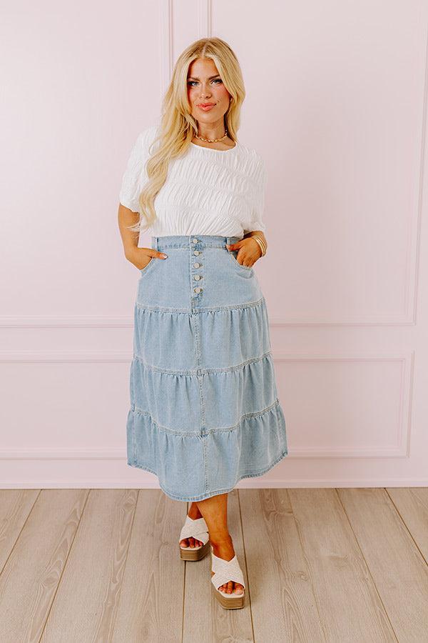 The Jacey Denim Skirt Curves Product Image