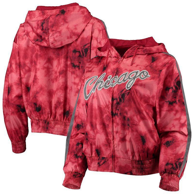 Womens Mitchell & Ness Chicago Bulls Galaxy Sublimated Windbreaker Pullover Full-Zip Hoodie Product Image