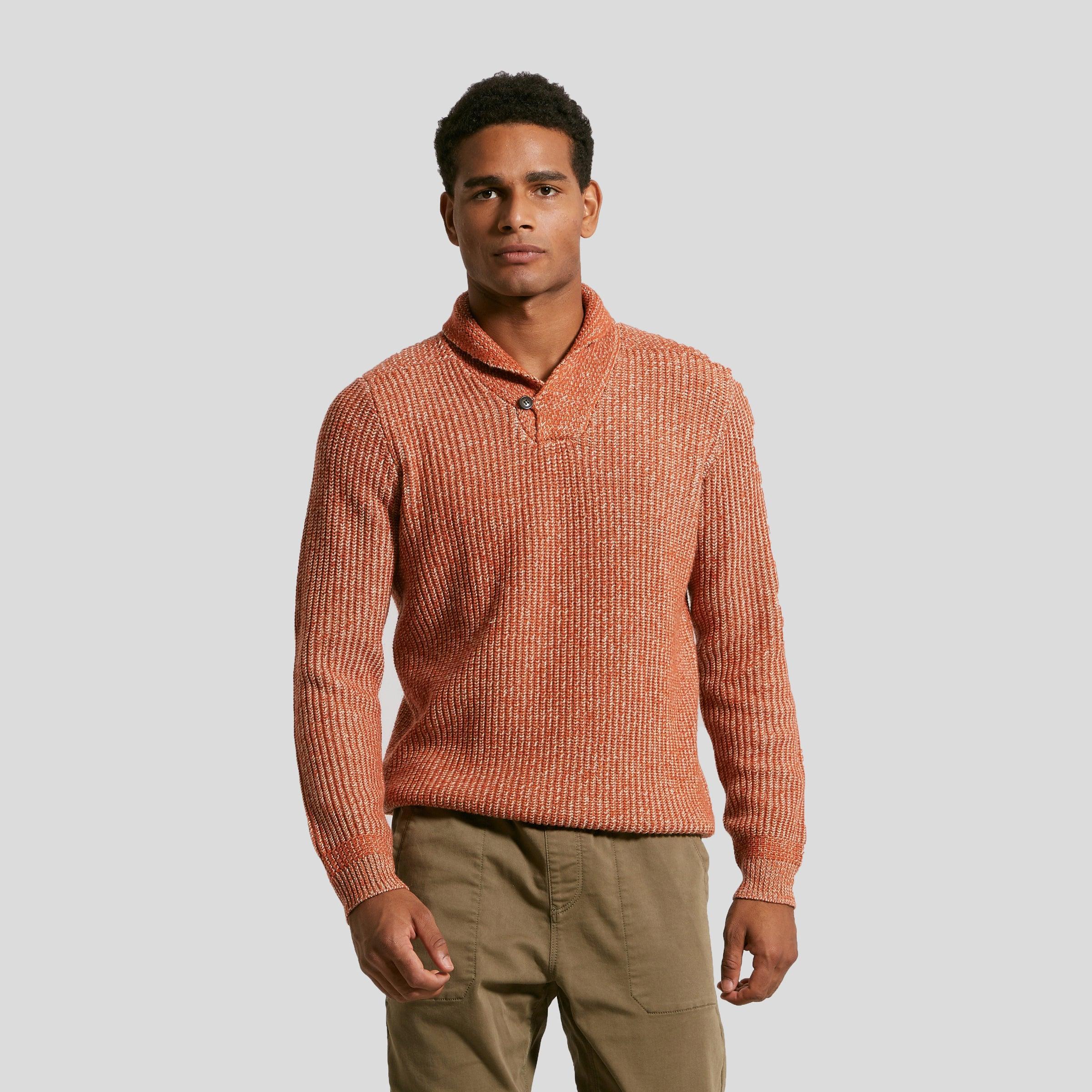 Belmont Plaited Shawl Pullover - Burnt Orange Product Image