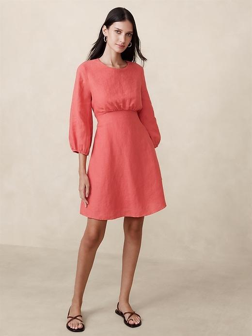 Lisa Open-Back Linen Dress Product Image