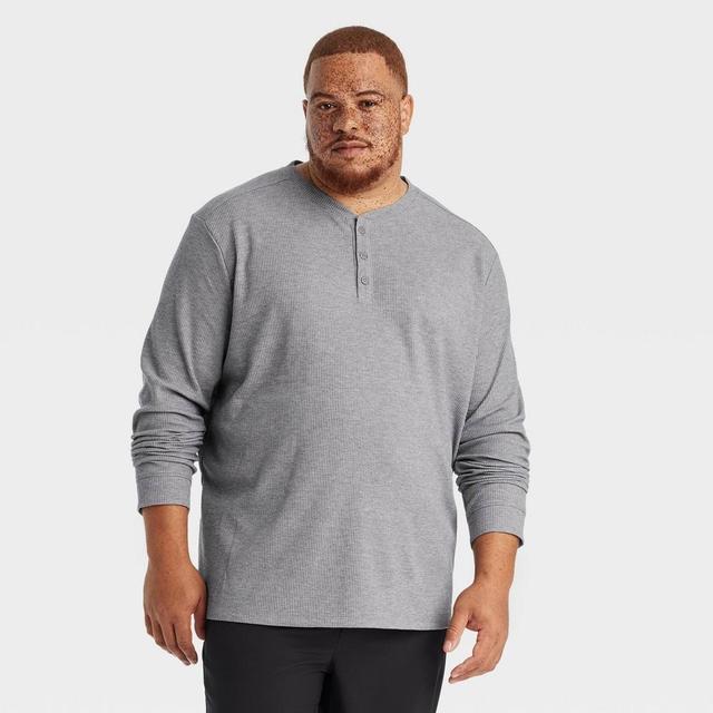 Mens Big Long Sleeve Waffle Henley Top - All In Motion 3XL Product Image