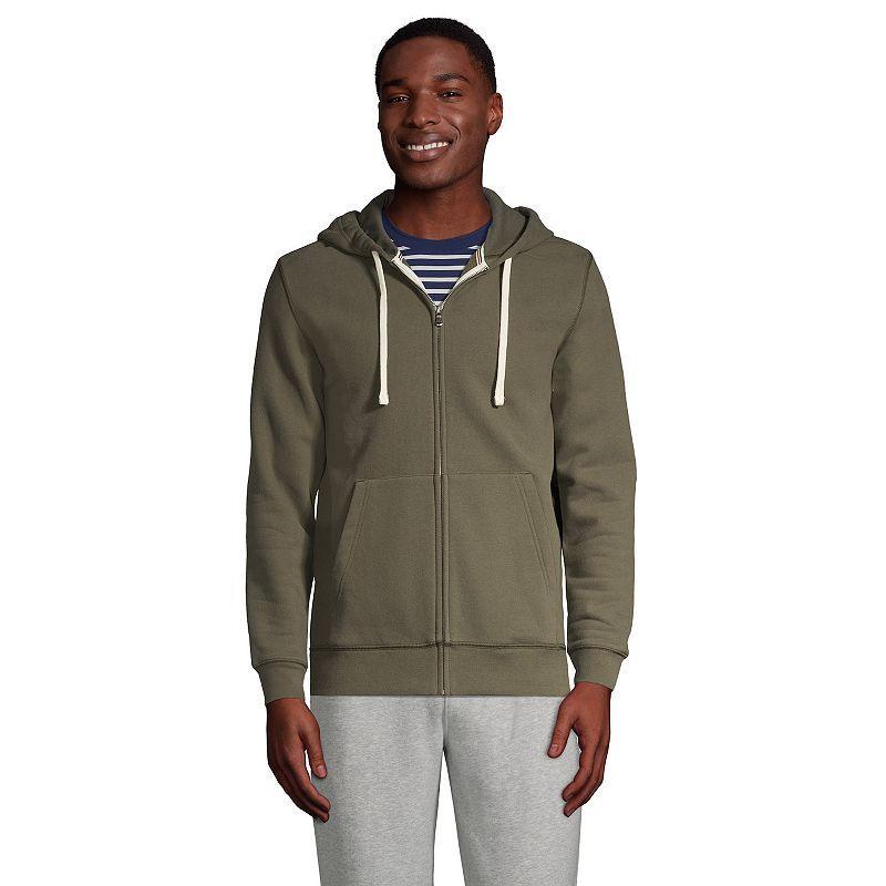 Mens Lands End Serious Sweats Full-Zip Hoodie Gray Grey Product Image