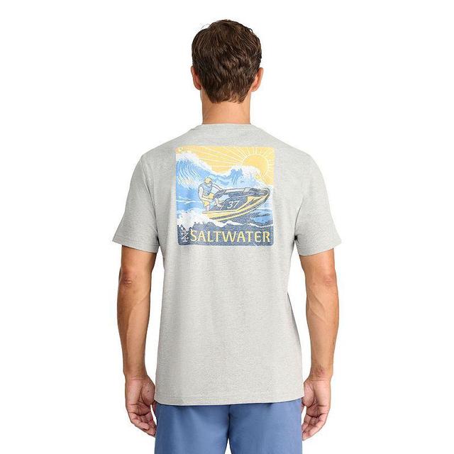 Mens IZOD Saltwater Short Sleeve Graphic Tee Blue Rider Product Image