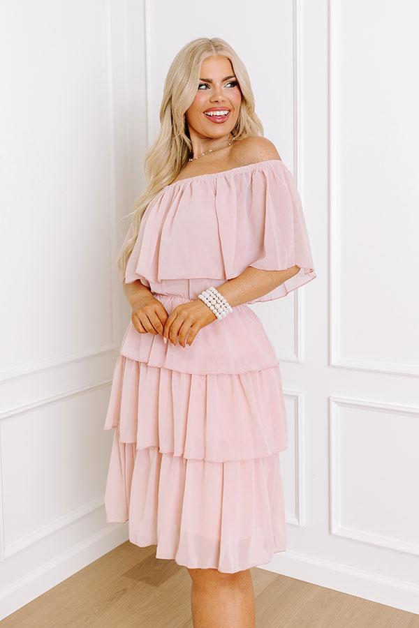 Passion For Pinot Ruffle Dress In Pink Product Image