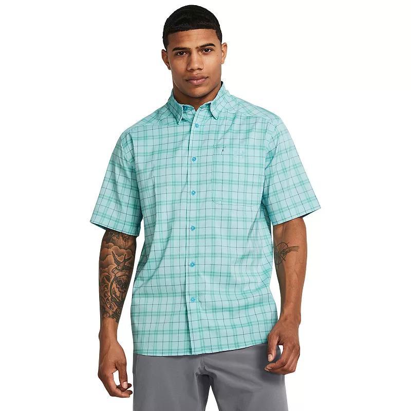 Mens Under Armour UPF 30 Tide Chaser 2.0 Plaid Performance Short Sleeve Button-Down Shirt Product Image