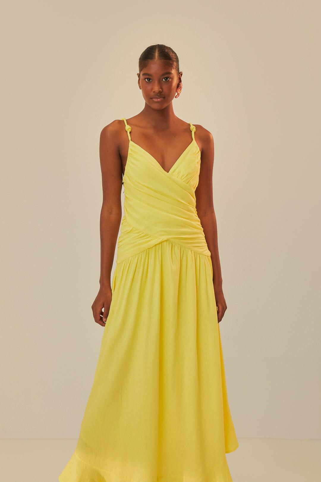 Yellow Cross Over Maxi Dress Product Image