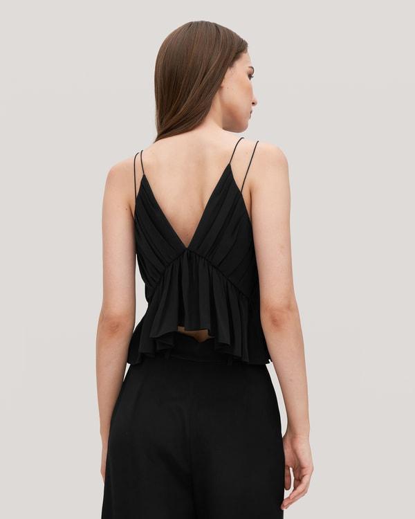 Versatile Pleated Silk Magnolia Camisole Product Image