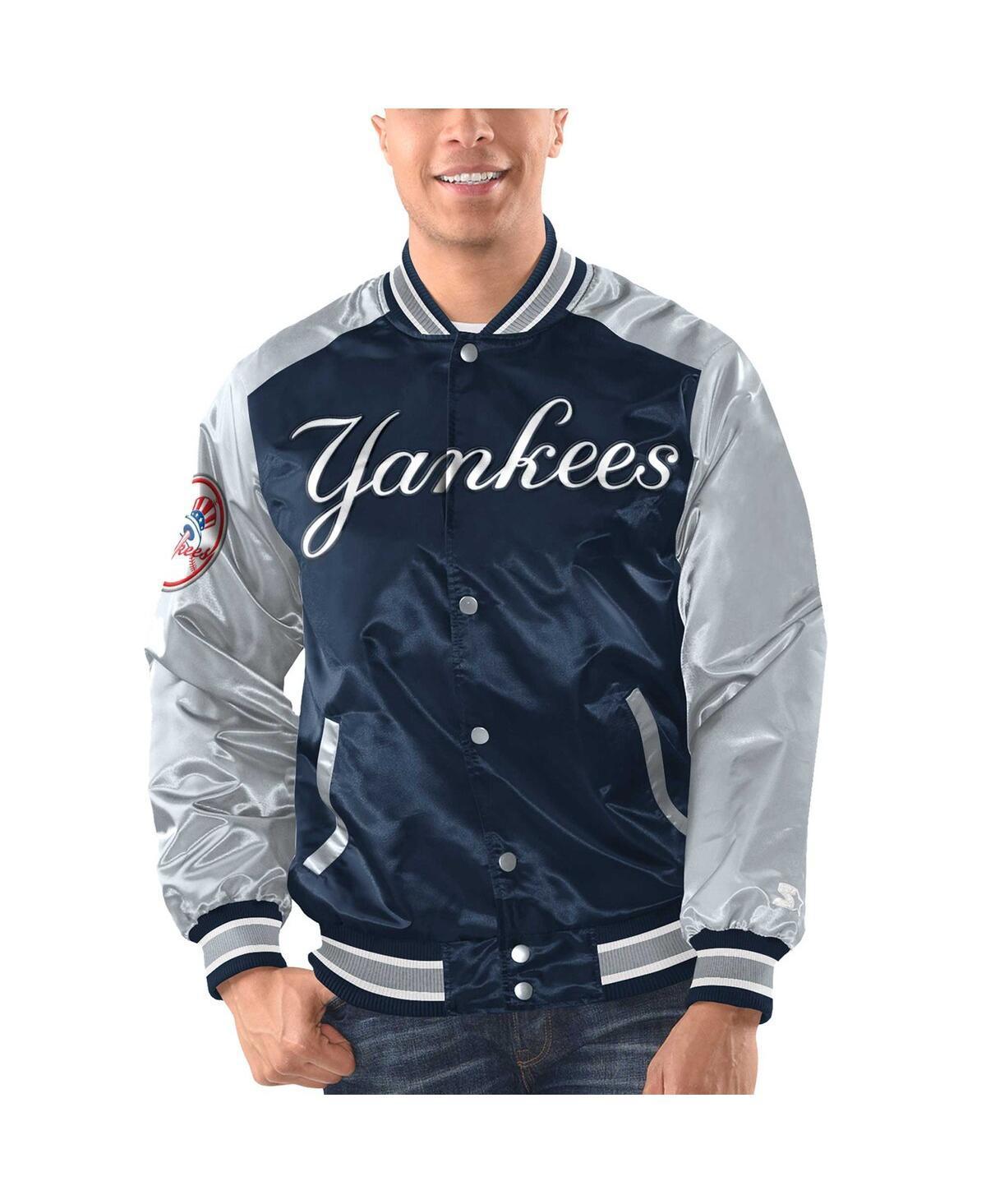 Mens Starter Navy New York Yankees Varsity Satin Full-Snap Jacket - Navy Product Image