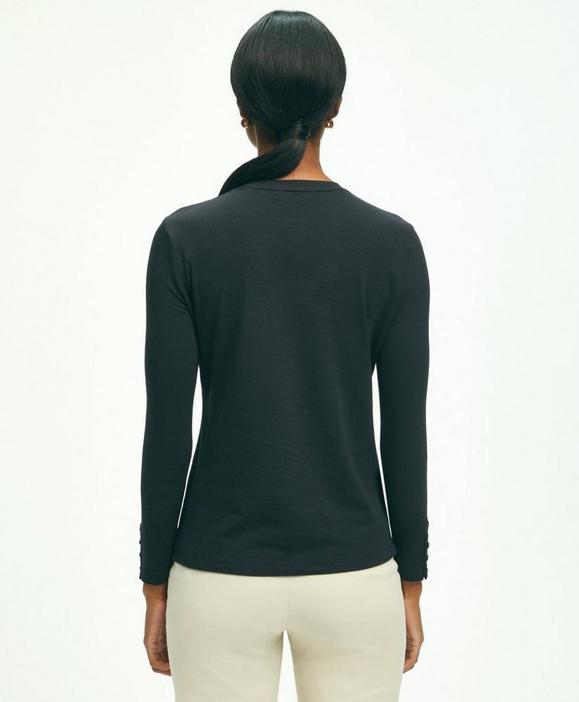 Cotton Long Sleeved Crewneck Top Product Image