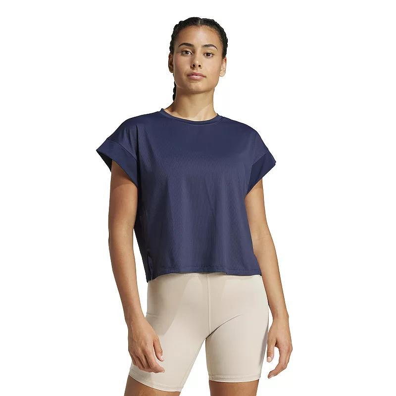 Womens adidas Cropped Studio Tee Product Image