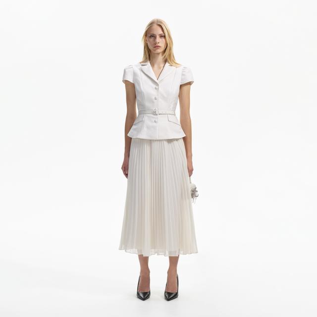 White Textured Midi Dress Product Image