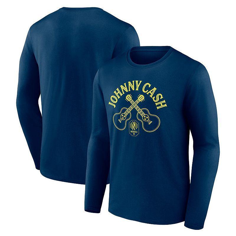 Mens Fanatics Branded  Navy Nashville SC x Johnny Cash Guitar Long Sleeve T-Shirt Product Image