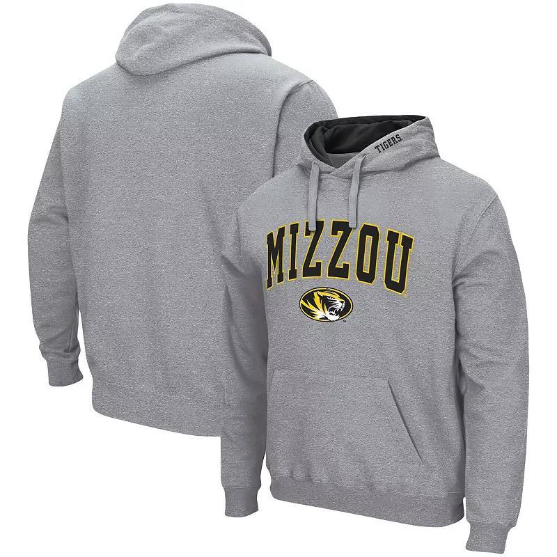 Mens Colosseum Heather Gray Missouri Tigers Arch & Logo 3.0 Pullover Hoodie Product Image