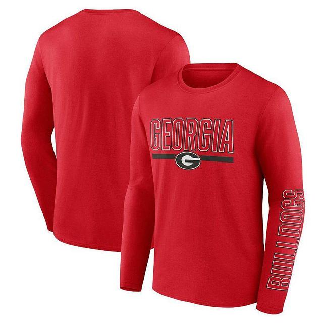 Mens Profile Red Georgia Bulldogs Big and Tall Two-Hit Graphic Long Sleeve T-shirt Product Image