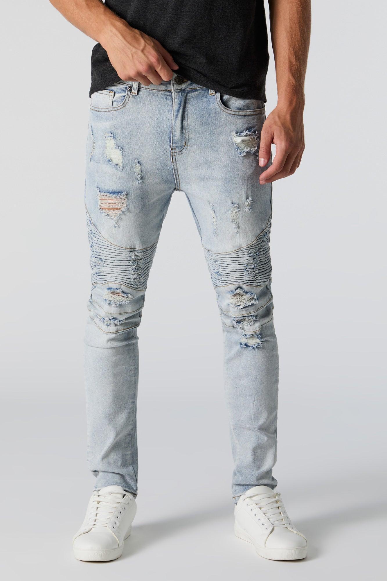 Distressed Skinny Moto Jean Male Product Image