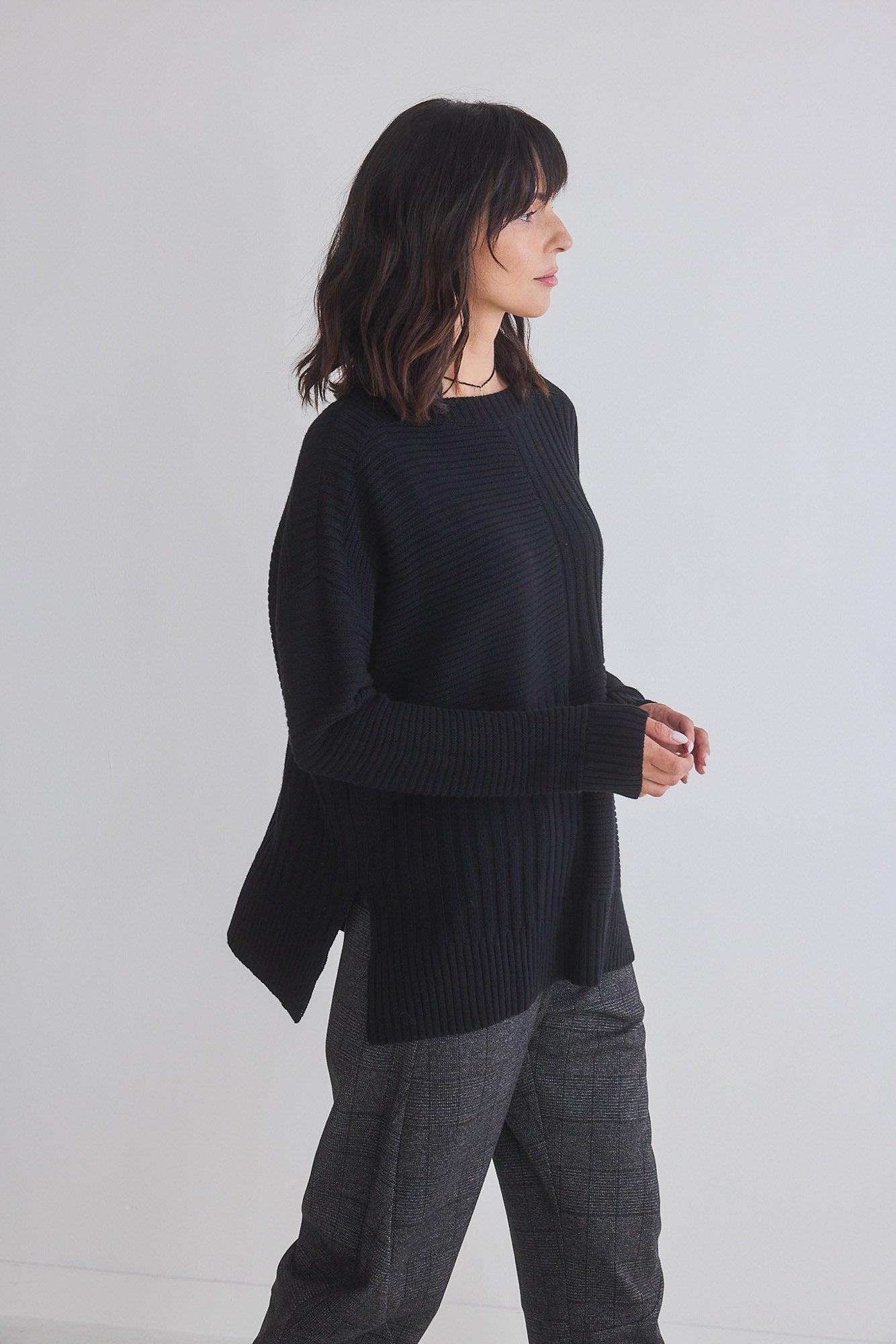 Oversized Mixed Knit Sweater Product Image