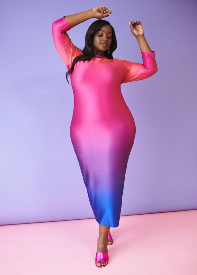 Plus Size Cold Shoulder Ombre Maxi Dress Ashley Stewart Product Image