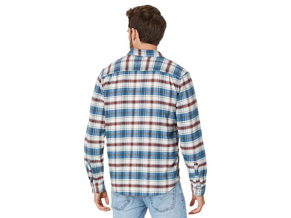 Lucky Brand Plaid Workwear Cloud Soft Long Sleeve Flannel Top (Blue Plaid) Men's Clothing Product Image