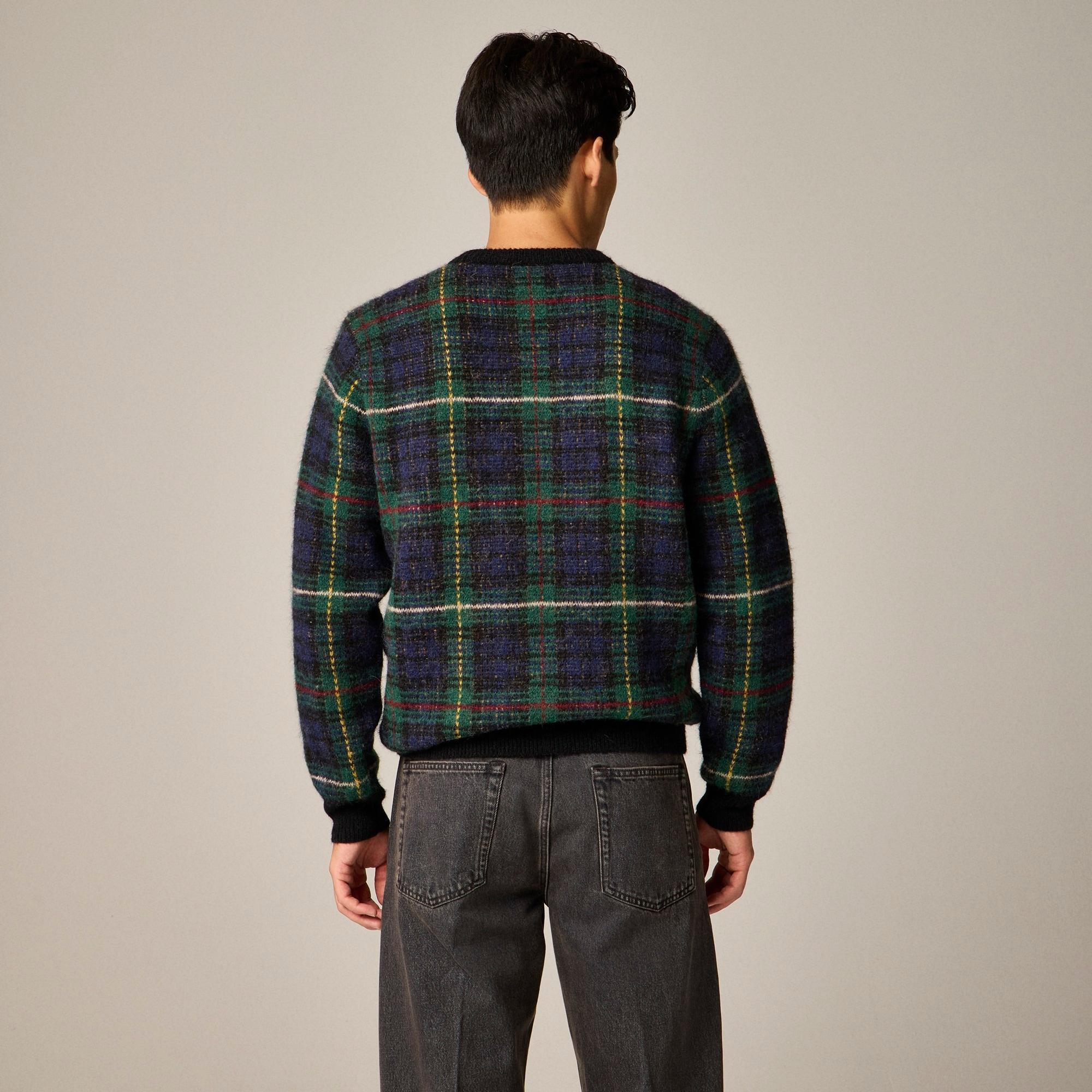 Alpaca-blend crewneck sweater in plaid Product Image