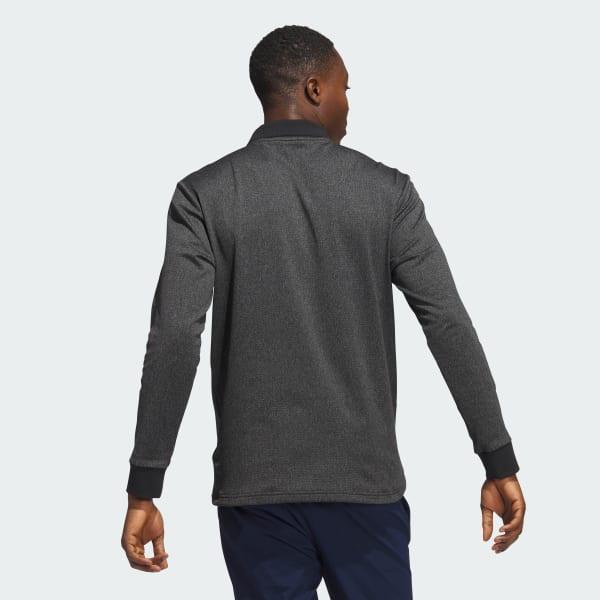 Essentials Heathered Long Sleeve Polo Shirt Product Image