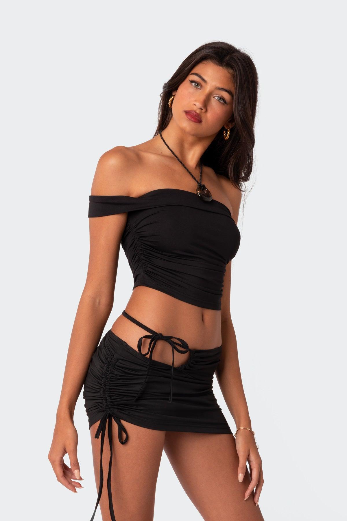 Jackie Side Ruched Tube Top Product Image