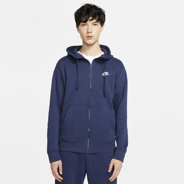 NIKE Club Fleece Full-zip Hoodie Midnight Navy Bv2645-410 Men's In Blue Product Image