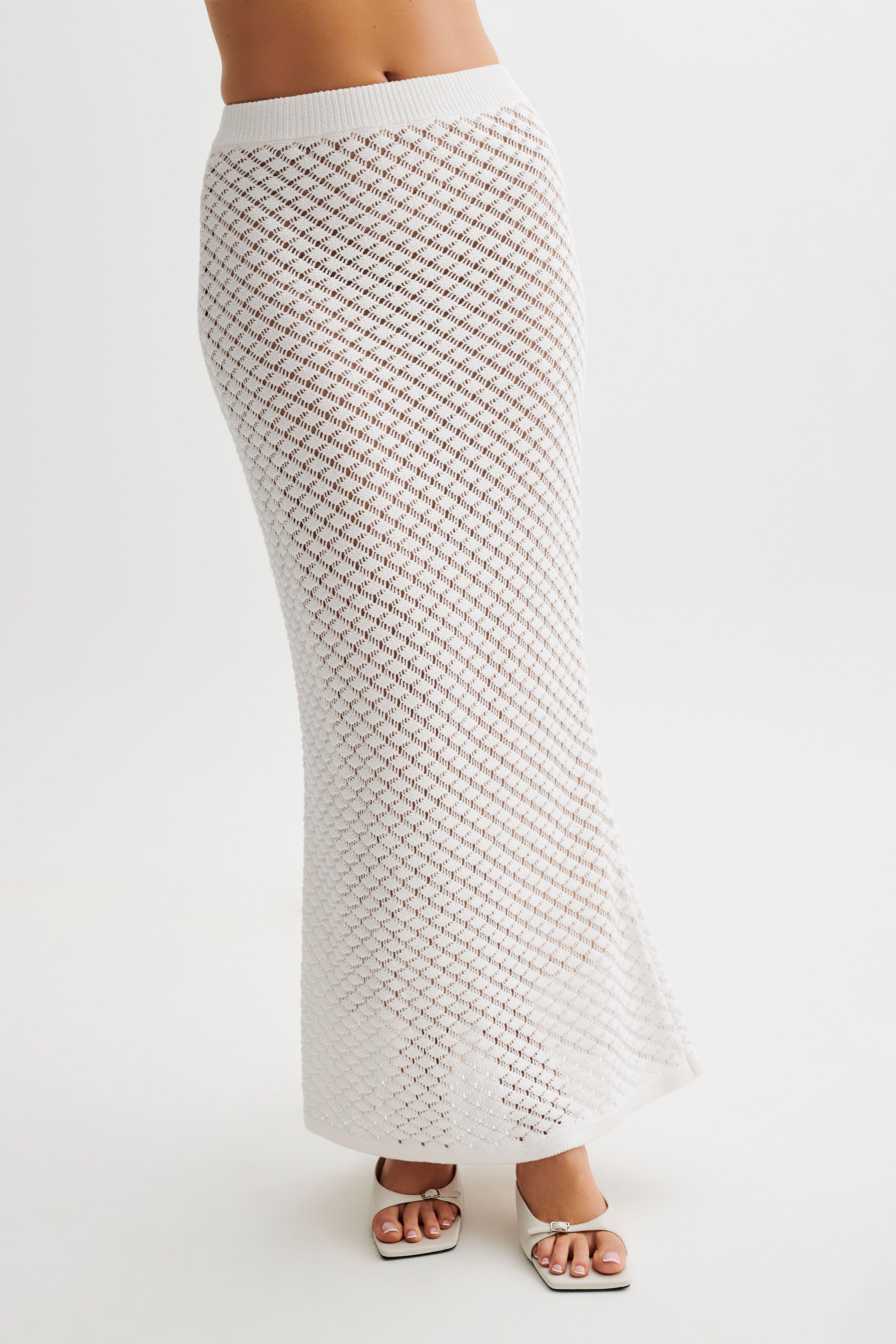 Guiliana Knit Maxi Skirt - Ivory Product Image