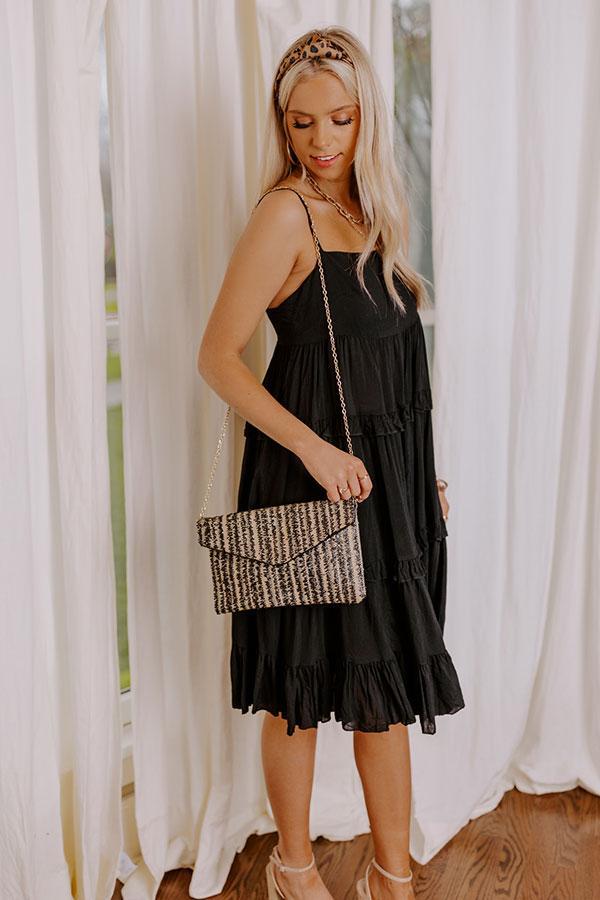 Tell You Something Woven Clutch In Black Product Image