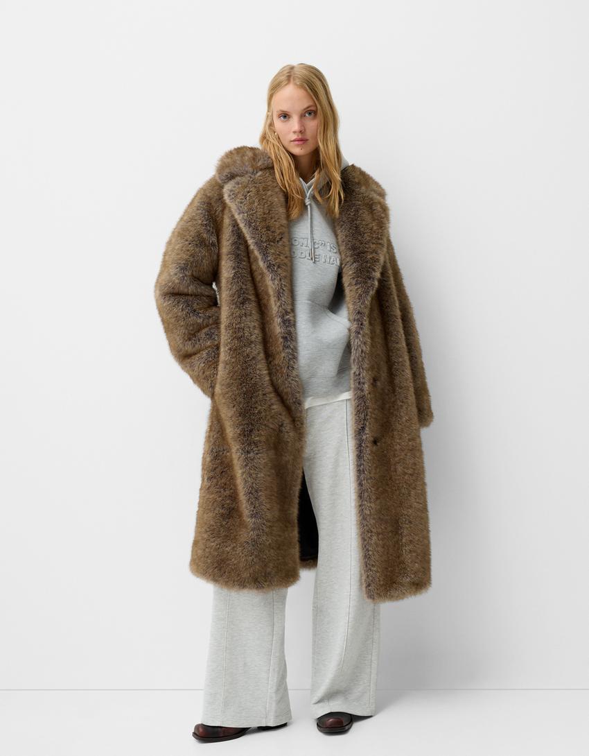 Long faux fur coat product image