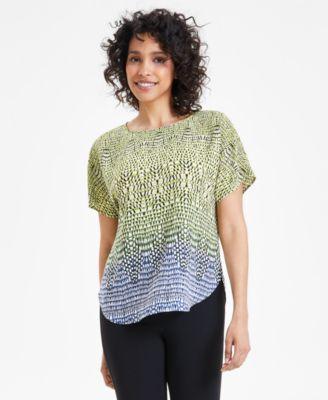 Petite Ombré Printed Dolman-Sleeve Top Product Image