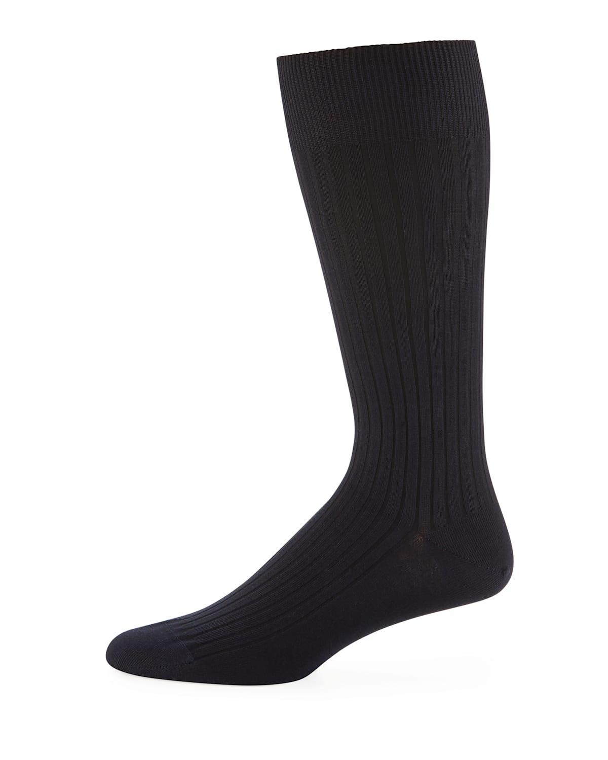 Mens Danvers Ribbed Cotton Mid-Calf Socks Product Image