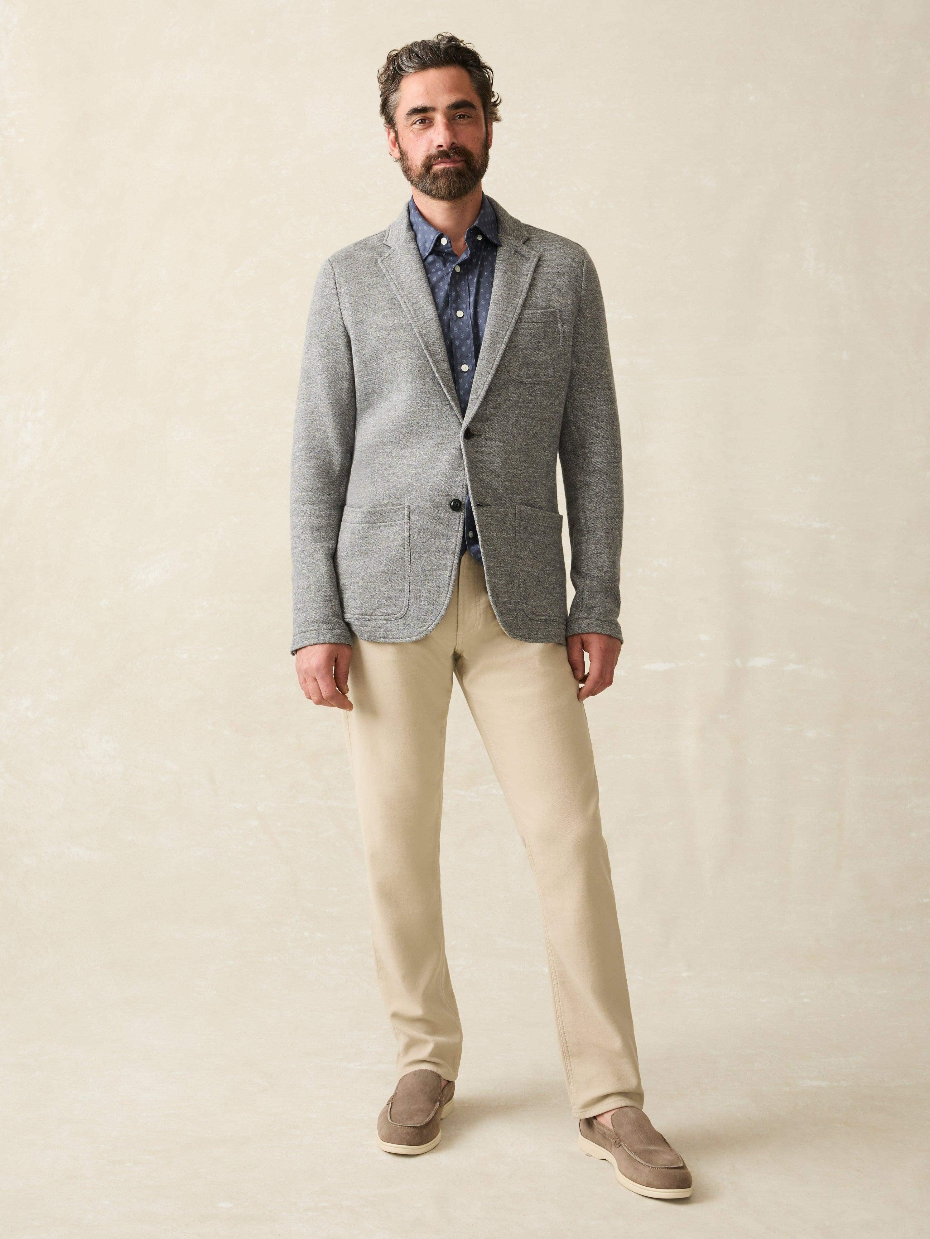 Inlet Knit Blazer (Short) - Medium Grey Melange Male Product Image