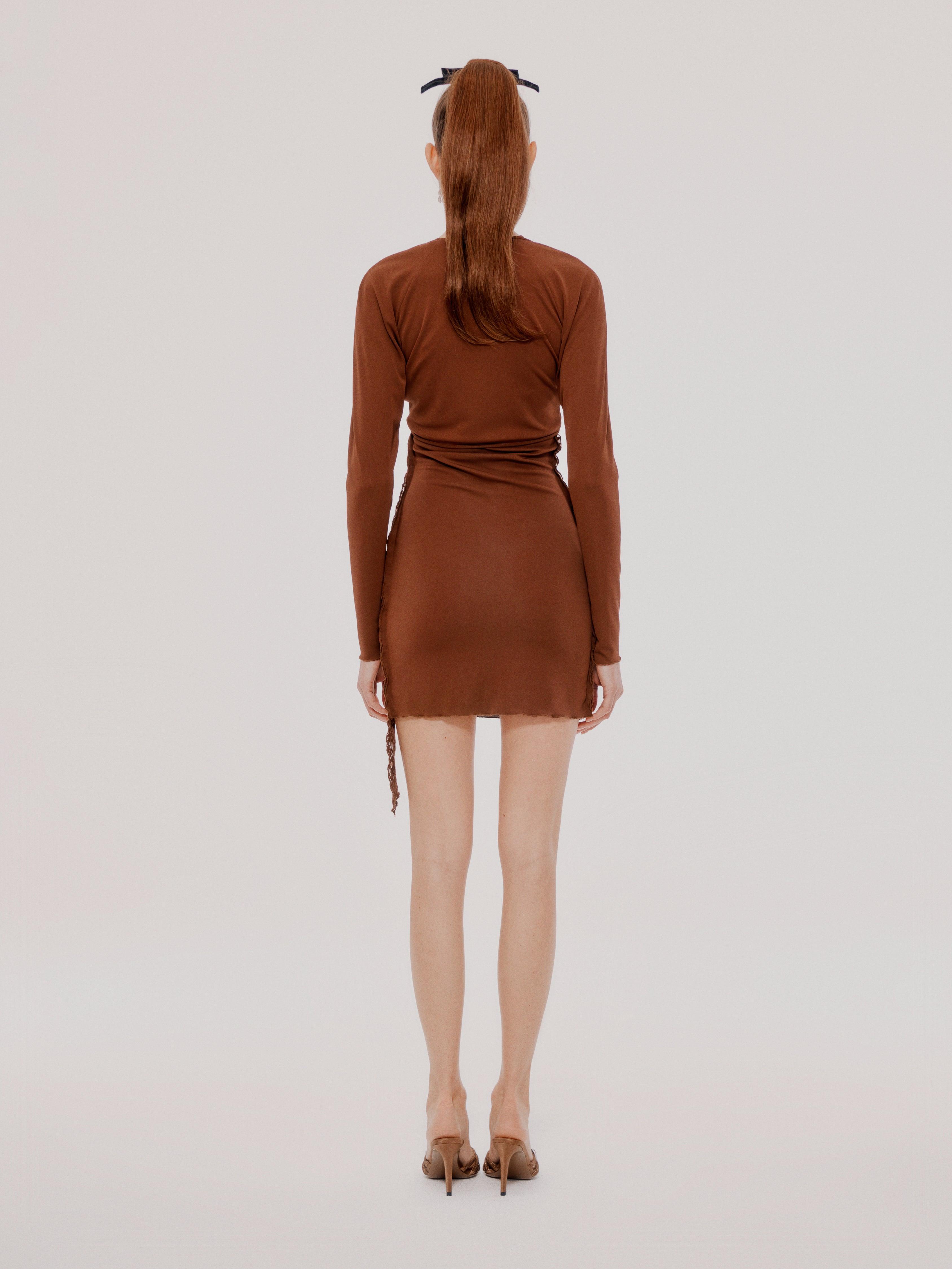 Brown Sade Dress (Final Sale) Product Image